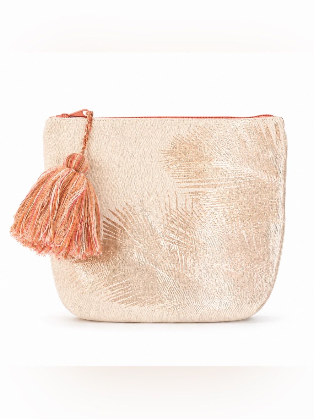 Shiraleah palm leaf tassel pouch bag NWOT
